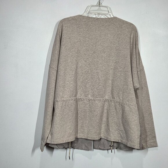 Lafayette 148 Jacket Medium Linen Blend Open Front Cinch Waist Neutral Lagenlook - Picture 6 of 8